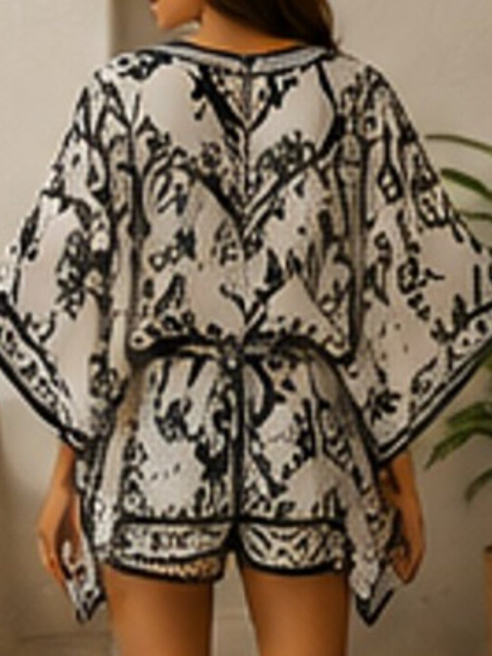 White House Black Market Kaftan Romper Size M - Picture 3 of 4